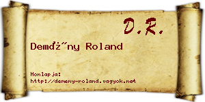Demény Roland névjegykártya