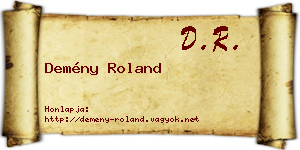 Demény Roland névjegykártya